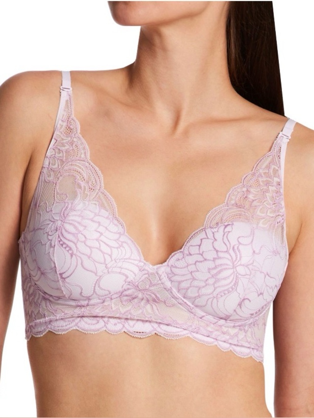 MAIDENFORM Lightly Lined Convertible Lace Wireless Bralette Bra 34 C